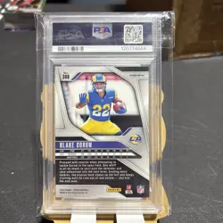 Blake Corum 2024 Panini Prizm #308 Silver Rookie RC PSA 8 - Image 3