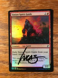 Magic the Gathering MTG foil Simian Spirit Guide Time Spiral Remastered signed - Image 1