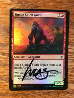 Magic the Gathering MTG foil Simian Spirit Guide Time Spiral Remastered signed - Image 2