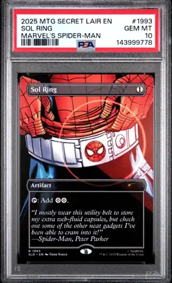 PSA 10 2025 MTG SECRET LAIR DROP 1993 SOL RING MARVEL'S SPIDER-MAN NON FOIL - Image 1