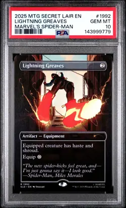 PSA 10 2025 MTG SECRET LAIR 1992 LIGHTNING GREAVES MARVEL'S SPIDER-MAN NON FOIL - Image 1
