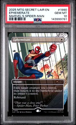 PSA 10 2025 MTG SECRET LAIR DROP 1990 EPHEMERATE MARVEL'S SPIDER-MAN NON FOIL - Image 1