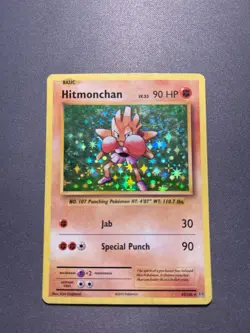 Pokemon TCG Hitmonchan Holo Unlimited 62/108 Regular 2016 Evolutions Base Set - Image 1