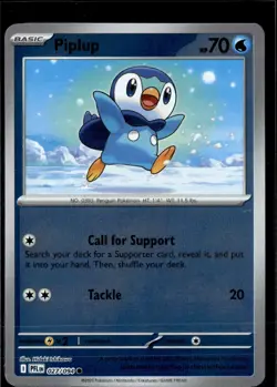 Piplup 027/094 Common Phantasmal Flames Pokemon Reverse Holo Near Mint - Image 1
