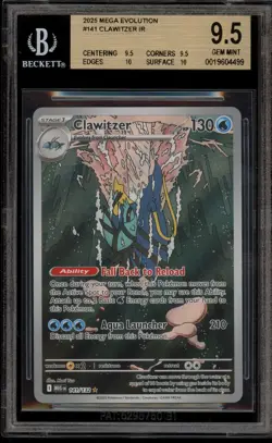 Pokemon Clawitzer Mega Evolution Illustration Rare #141 BGS 9.5 - Image 1
