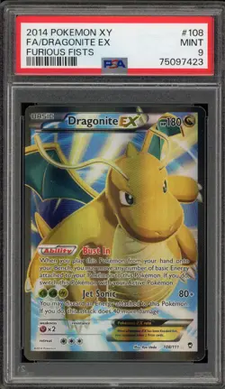 Pokemon Dragonite EX XY Furious Fists Full Art #108 PSA 9 Mint - Image 1