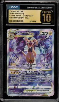 Pokemon Zeraora VSTAR Crown Zenith Full Art #GG43 CGC 10 Pristine - Image 1