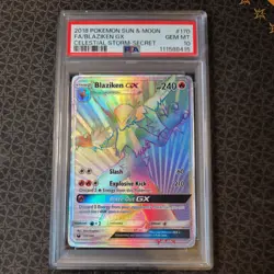 Pokemon Sun And Moon Celestial Storm Blaziken GX Secret Rare 170/168 PSA 10 - Image 1