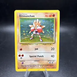 Pokemon TCG Hitmonchan Base Set Holo Unlimited Rare 7/102 MP -j - Image 1