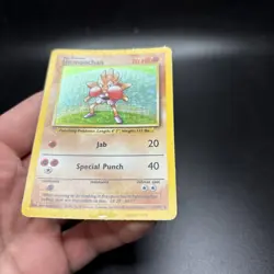 Pokemon TCG Hitmonchan Base Set Holo Unlimited Rare 7/102 MP -j - Image 3