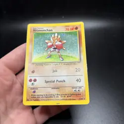 Pokemon TCG Hitmonchan Base Set Holo Unlimited Rare 7/102 MP -j - Image 4