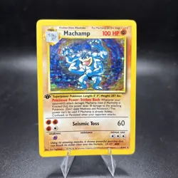 Pokemon TCG Machamp Holo Rare 1st Edition Base Set 8/102 WOTC MP - Image 1
