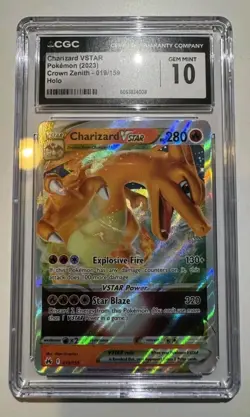 Pokemon Charizard VSTAR Ultra Rare Holo 019/159 Crown Zenith CGC 10 TCG Card - Image 1