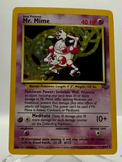 Mr. Mime 6/64 Holo LP - Jungle Set Rare - Vintage WOTC Pokemon TCG - Image 1