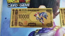 Billet Sega Sonic card carte ticket gold collector Hedgehog Goodies banknote - Image 1