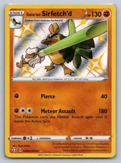 Pokemon Galarian Sirfetch'd Shining Fates: Shiny Vault SV064/SV122 NM - Image 1