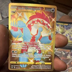 Pokemon Galarian Obstagoon Vivid Voltage Secret Rare Holo 198/185 160 HP - Image 1