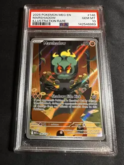 2025 Pokemon Mega Evolution Marshadow 146/132 Illustration Rare - PSA 10 - Image 1