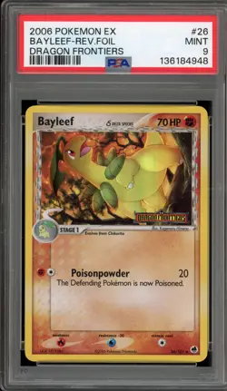 Pokemon Bayleef EX Dragon Frontiers Reverse Holo #26 PSA 9 Mint - Image 1