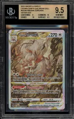 Pokemon Hisuian Zoroark VSTAR Crown Zenith Full Art #GG56 DAMAGED SLAB BGS 9.5 - Image 1
