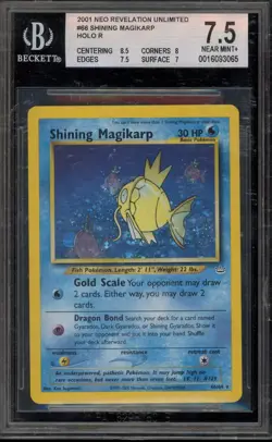 Pokemon Shining Magikarp Neo Revelation Unlimited #66 DAMAGED SLAB BGS 7.5 - Image 1