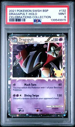 Dragapult Holo SWSH132 Celebrations Collection Pokemon PSA 9 *915 - Image 1