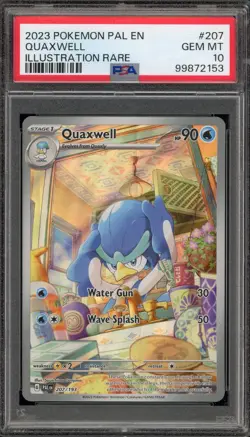 Pokemon Quaxwell Paldea Evolved Illustration Rare #207 PSA 10 Gem Mint - Image 1