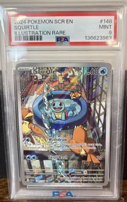 Pokemon Squirtle Stellar Crown Illustration Rare #148 PSA 9 Mint - Image 1