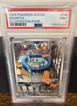 Pokemon Squirtle Stellar Crown Illustration Rare #148 PSA 9 Mint - Image 3