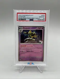 Pokemon TCG Prize Pack Series 7 Dusknoir Play Stamped Holo PSA 10 #020/064 - Image 1