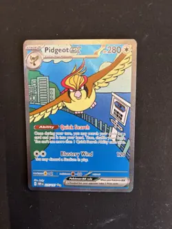 Pokemon Pidgeot ex Special Illustration Rare Full Art Holo SV03 225/197 280 HP - Image 3