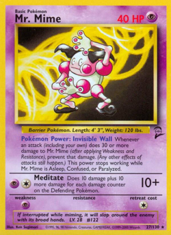 Mr. Mime 27/130 Base Set 2 Regular Vintage Rare NM Pokemon Card - Image 1