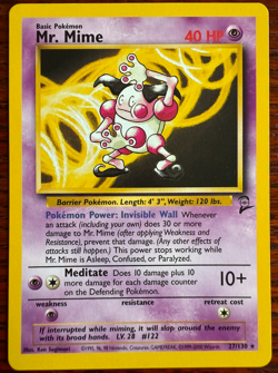Mr. Mime 27/130 Base Set 2 Regular Vintage Rare NM Pokemon Card - Image 2