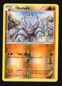 Pokemon TCG Rhyhorn Reverse Holo Generations XY 49 NM-VLP Card - Image 1