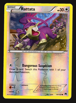 Pokemon TCG Rattata Reverse Holo BREAKpoint XY 87 NM-VLP Card - Image 1