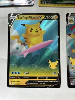 Pokemon Celebration Pikachu Card Lot Of 5. Flying Surfing V VMAX Pikachu Cards - Image 5