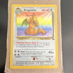 Dragonite 4/62 Holo Rare Fossil Set 1999 WOTC Pokemon Card Vintage – LP/Played - Image 1