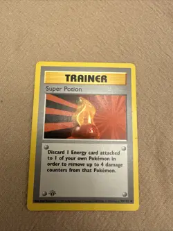 1st Edition Super Potion 90/102 Uncommon Shadowless Base Set Pokemon Card - Image 1