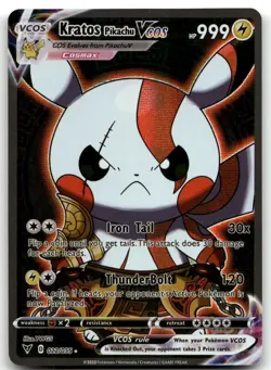 Kratos Pikachu Holo Poncho Cosplay Card Custom Shiny Detail FREE SHIPPING - Image 1