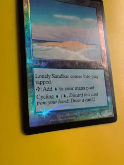 lonely Sandbar. Land. Onslaught. MTG Card. Old vintage FOIL. Shooting star. - Image 4