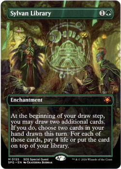 Sylvan Library (Special Guest Borderless) 0155 Secrets of Strixhaven NM/M MTG - Image 1