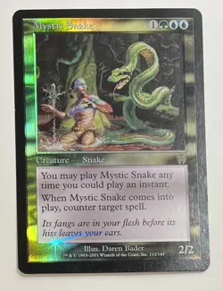 MTG MYSTIC SNAKE (FOIL) Apcolypse (OldManMTG 003-196) - Image 1