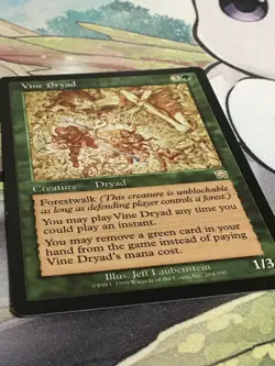 C4913 MAGIC MTG MERCADIAN MASQUES VINE DRYAD #284 RARE LP - Image 2