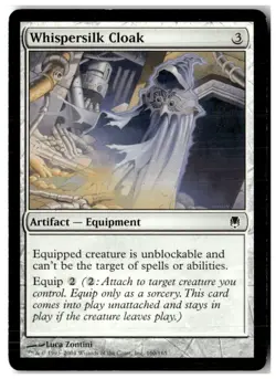 MTG Whispersilk Cloak - Darksteel Moderately Played English - Image 1