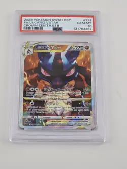 Pokemon 2023 Lucario VSTAR SWSH291 Crown Zenith ETB Promo GEM MINT PSA 10 - Image 1