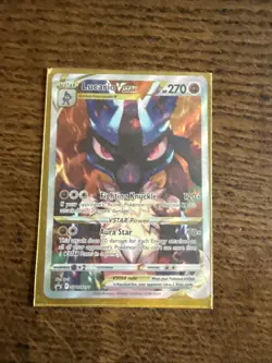 Pokemon TCG Lucario VSTAR SWSH291 Promo in a Lost Origin sleeve - Image 1