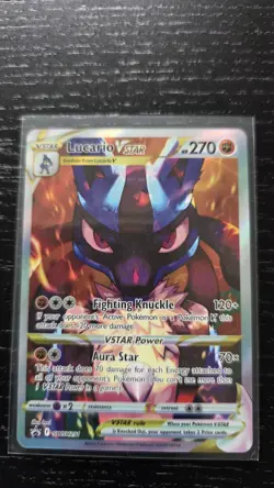 Pokemon TCG Lucario VSTAR SWSH291 Black Star Promo Holo Foil Full Art Card Rare! - Image 1