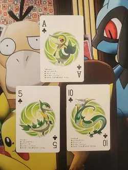 Lot Of 3 Snivy Line Pokemon Japanese Black Kyurem Poker Playing Card 2012 NM - Image 1