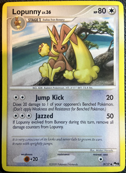 Lopunny 9/17 Pop Series 9 Pokemon English Non Holo 2009 - Image 1