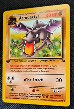 Pokemon TCG Aerodactyl 16/62 1st Edition Non Holo Fossil NICE CARD! - Image 3